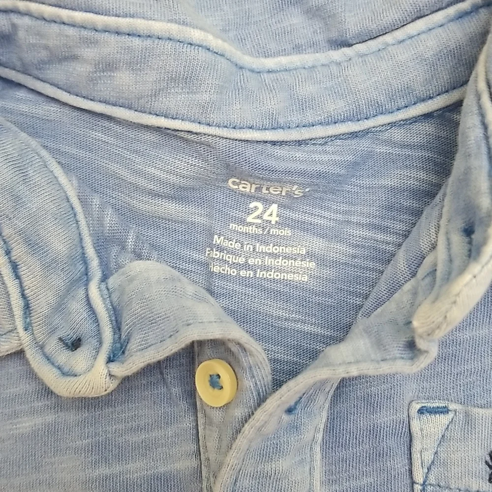 Carter's Heathered Blue Polo Shirts 24 Months Twins
